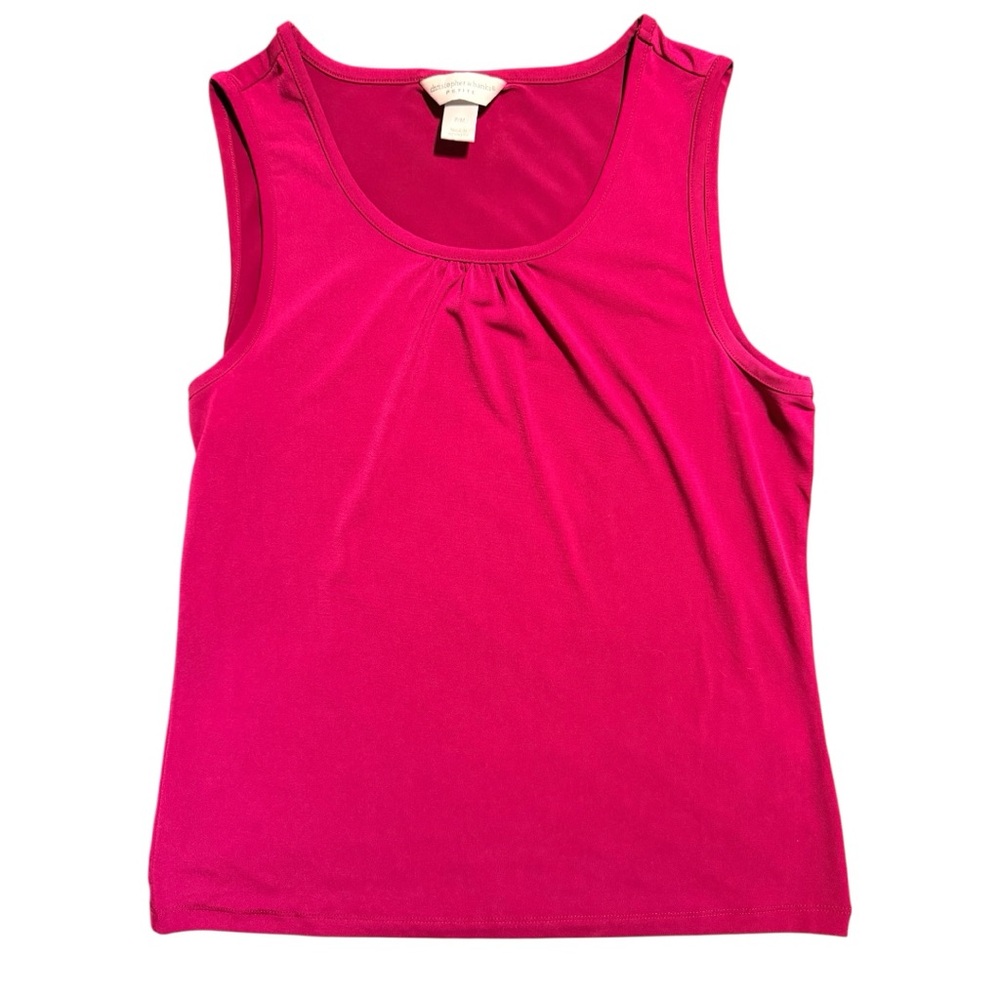 Christopher & Banks Tank Top Womens Fuchsia Scoop Neck Tank Size Medium